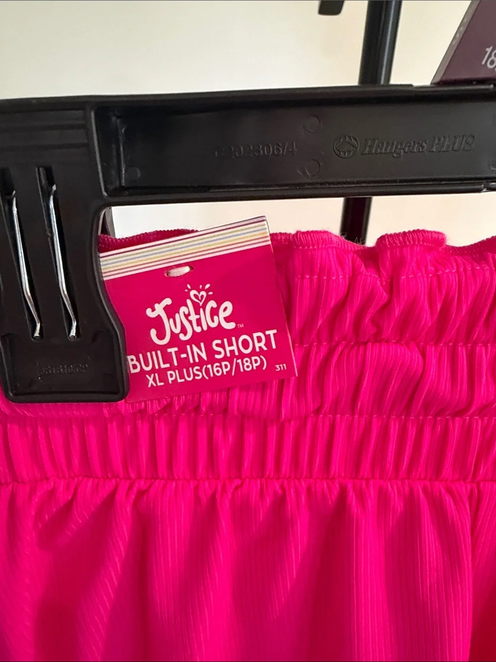 Lot of 2 Justice Neon Green & Hot Pink Athletic Shorts NWT Girls Size 16/18 Plus